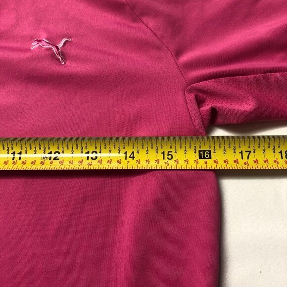 Puma Dry Fit Pink Vented Collared Golf Polo Athletic Top - Picture 8 of 10